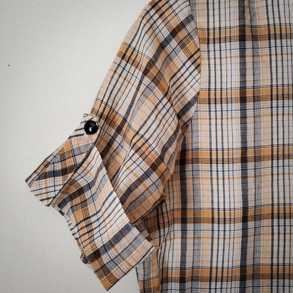 🇨🇦 Cinder + Smoke "Millry" tailored plaid shirt - Picture 4 of 4